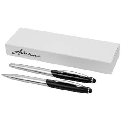 Parure stylo à bille et roller avec stylet Geneva