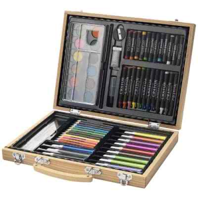 Boîte de 67 crayons, feutres et peinture